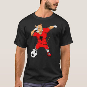 Dabbing Pitbull Albânia Fãs de Futebol Camisa Albâ