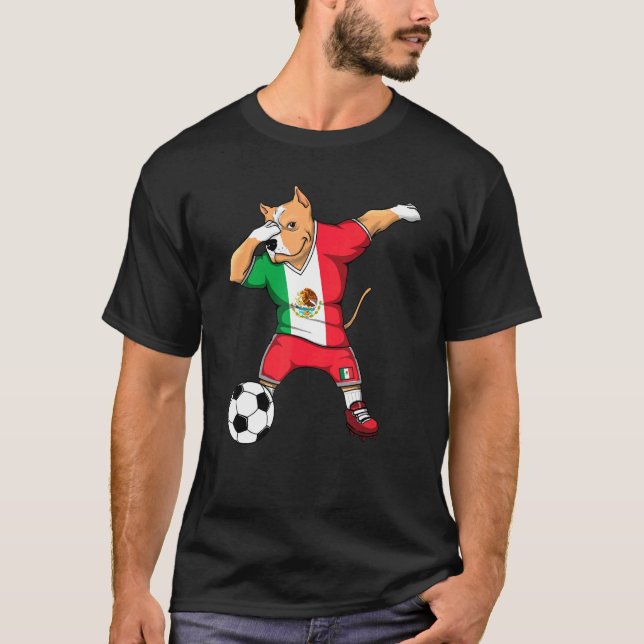Dabbing Pitbull México Fãs de Futebol Camisa Mexic (Frente)