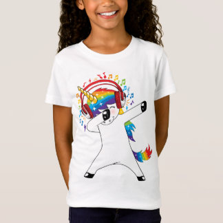 Dabbing Unicorn ouve música - camiseta Unicórn