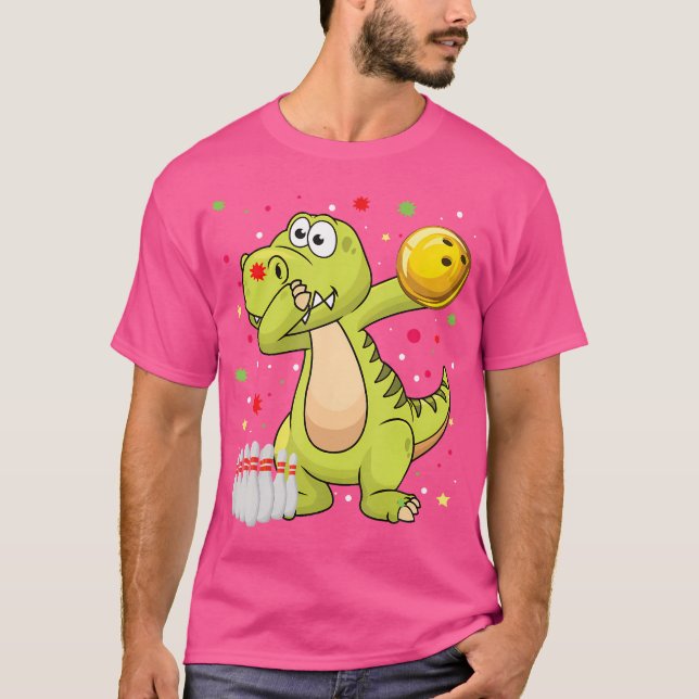 Dabling Dinossaur Boliche Camisa Boliche Engraçada (Frente)