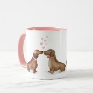 Dachshances apaixonados por caneca personalizada (