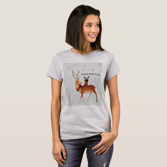Dachshund através da camisa da neve (Frente Completa)
