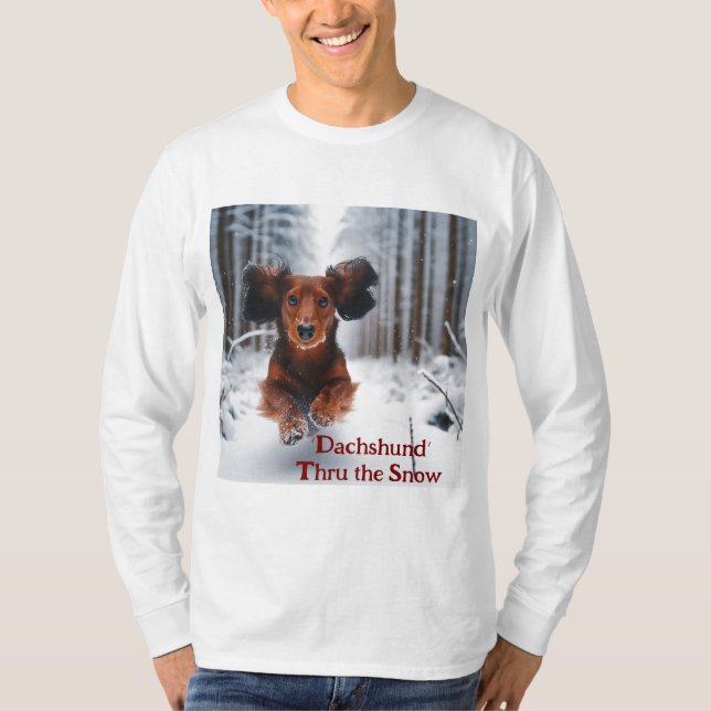 Dachshund Através da Camisa de Neve (Frente)