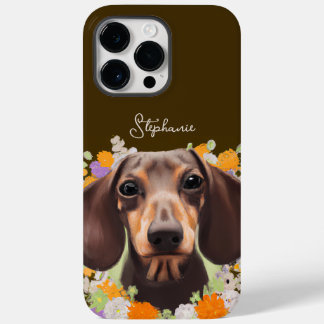 Dachshund Bonito Com Flores E Nome Doxie