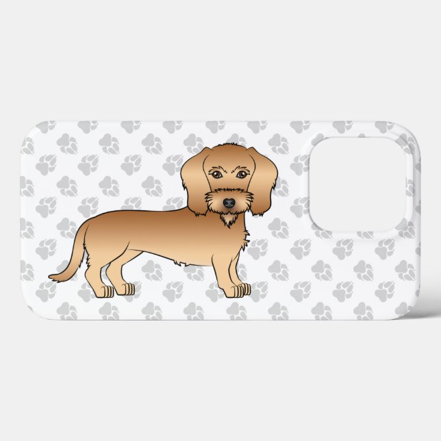 Dachshund Cartoon de Pelo de Arame Trigo e Patas (Verso (horizontal))