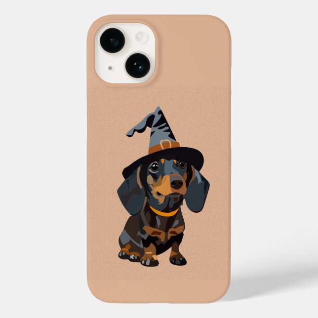 Dachshund com chapéu de Halloween (Verso)