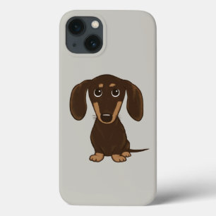 Dachshund de Chocolate Cortado   Cachorro-branco