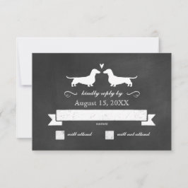 Dachshund Dog Silhouettes Casamento RSVP Resposta