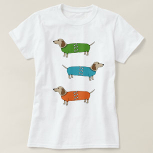 Dachshund dos cães de salsicha no t-shirt da part