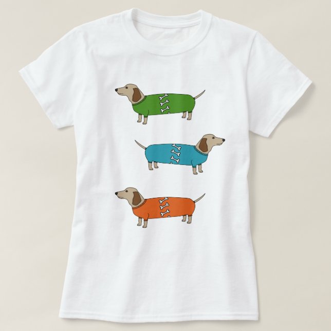 Dachshund dos cães de salsicha no t-shirt da parte (Frente do Design)