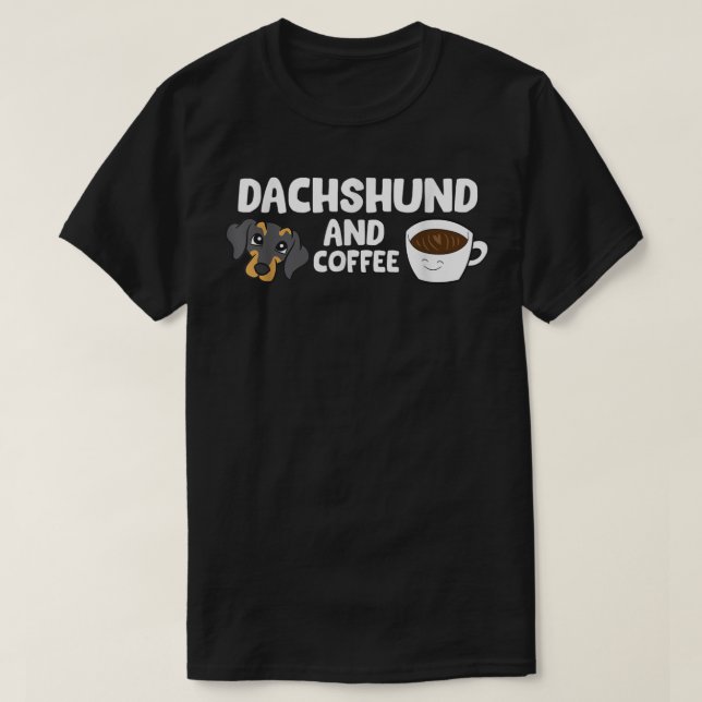 Dachshund E T-Shirt Café (Frente do Design)