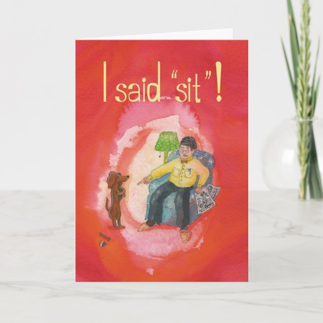 Dachshund em Pé - Engraçado Obter Um Cartão Bem Sa (Frente)