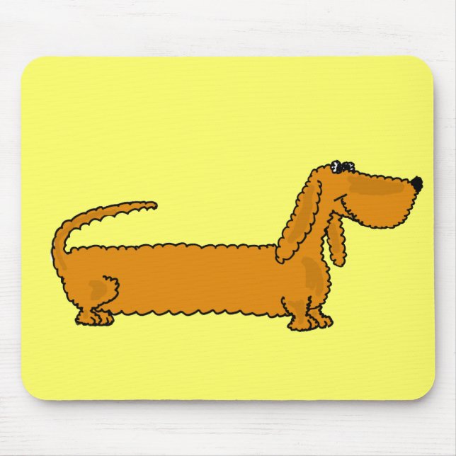 Dachshund engraçado Mousepad de BW (Frente)