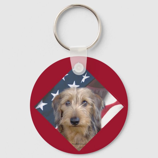 Dachshund Flag Chaveiro (Frente)