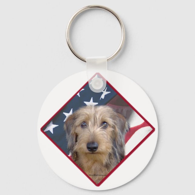 Dachshund Flag Chaveiro (Frente)