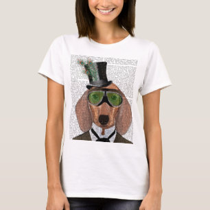 Dachshund Green Goggles Top Hat