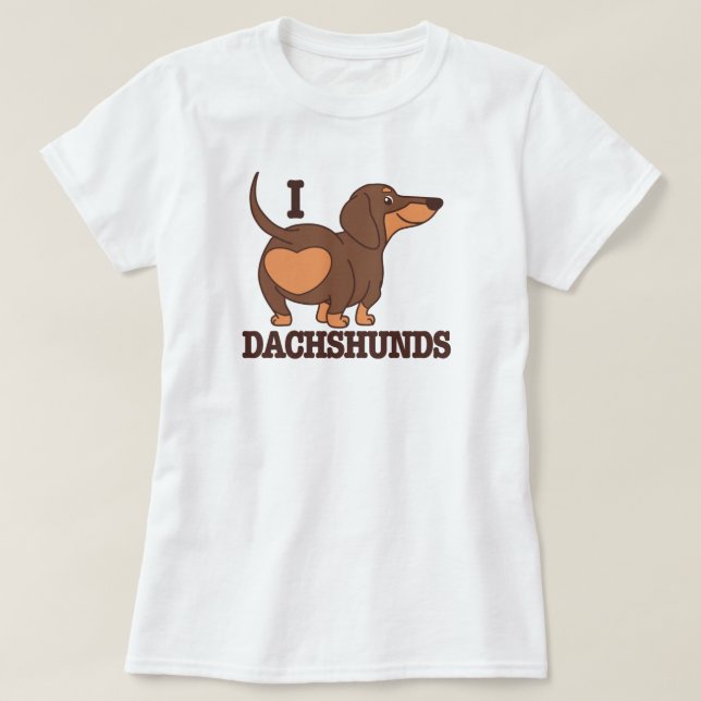 Dachshund Love Dog T-Shirt (Frente do Design)