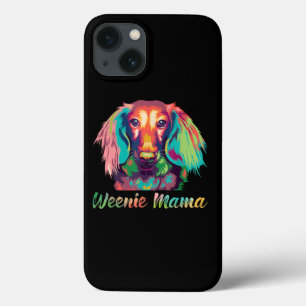 Dachshund Mama Wiener Cachorros Flores Rosa Cute W
