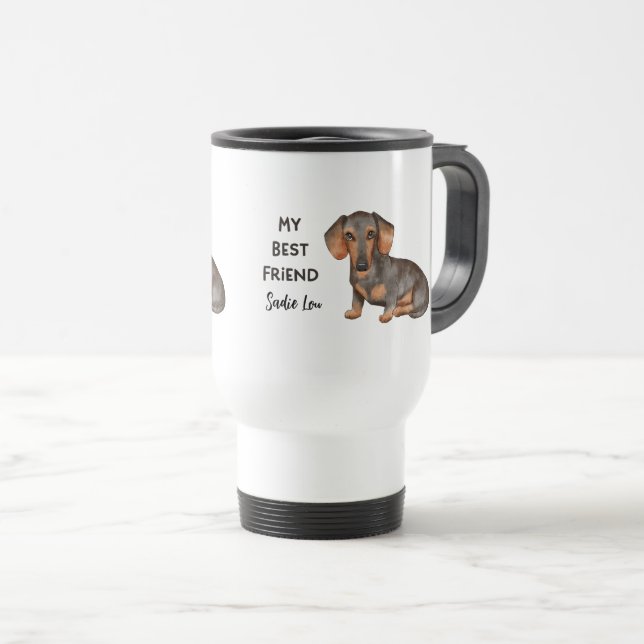 Dachshund Minha Melhor Caneca de viagem Personaliz (Frente Esquerda)