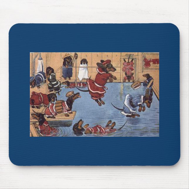 Dachshund no vintage Mousepad da piscina (Frente)