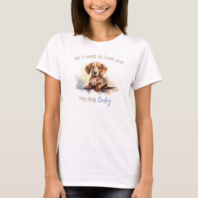 Dachshund personalizado T-Shirt (Frente)
