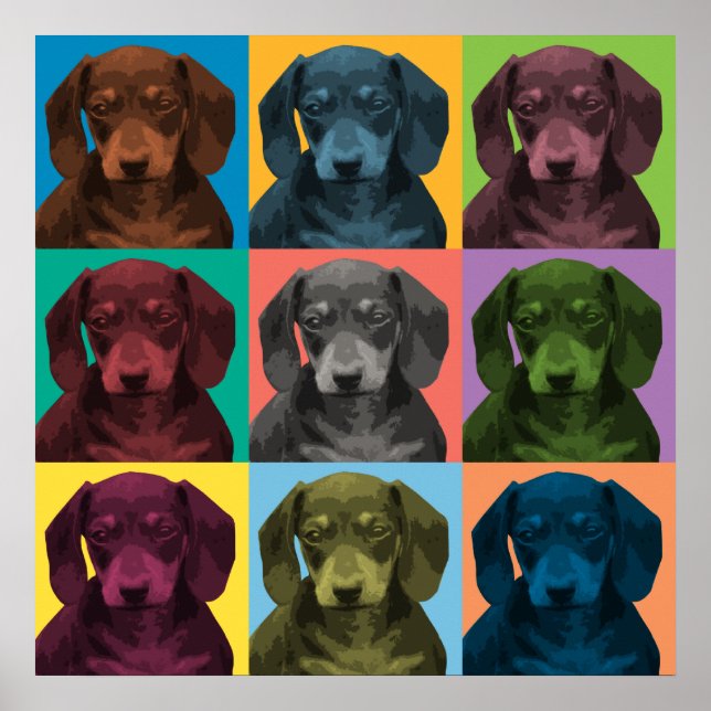 Dachshund Pop-Art Poster (Frente)