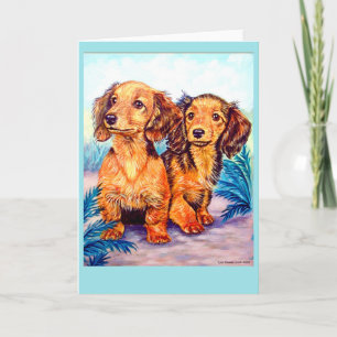 Dachshund Pups - Cartões de Saudação