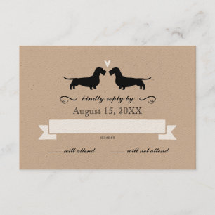 Dachshund Silhouettes (Wire Haired) RSVP de Casame