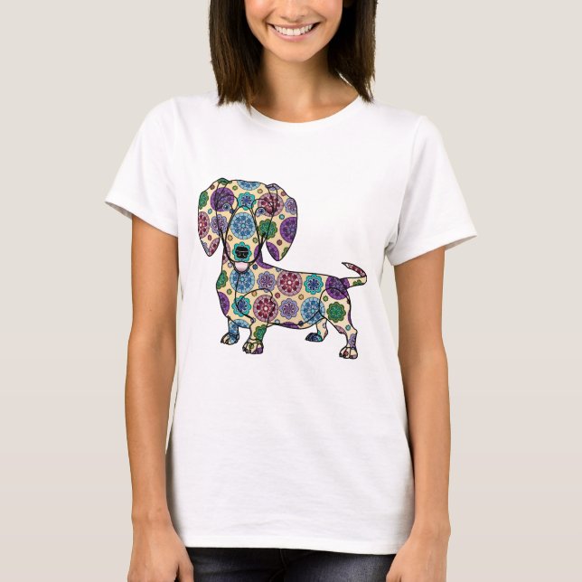 Dachshund - t-shirt colorido (Frente)