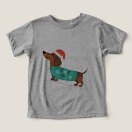 Dachshund vestindo Suéter de Natal e Chapéu de Pap
