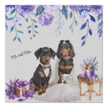 Dachshund Wedding Art
