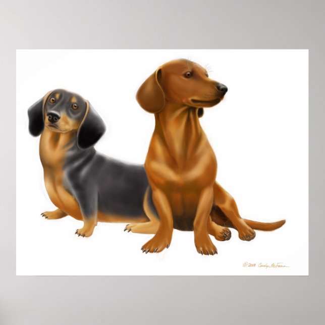 Dachshund Wiener Dogs Impressão (Frente)