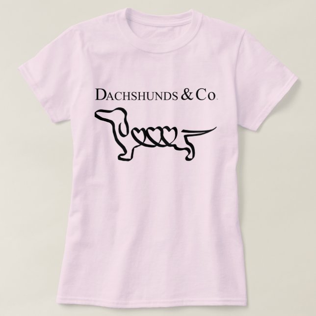 Dachshunds do t-shirt do Dachshund & Co (Frente do Design)