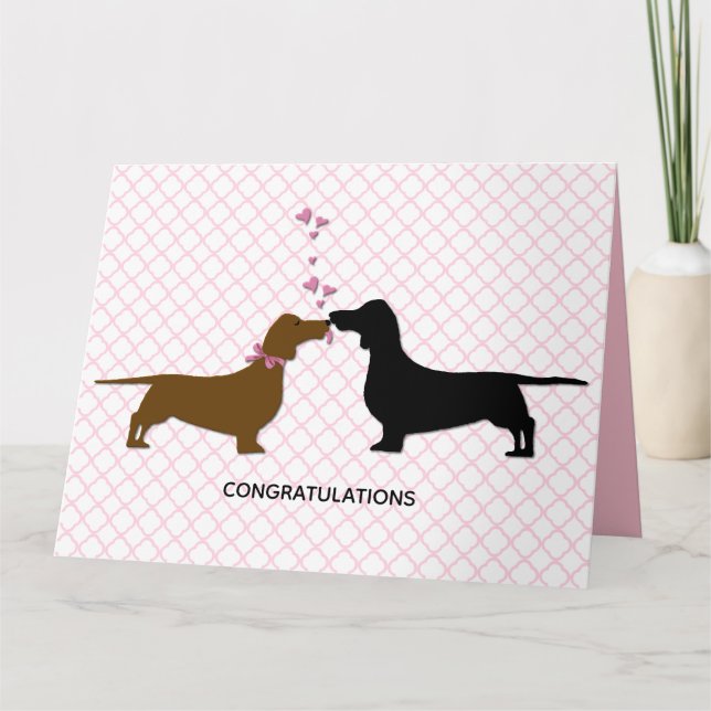 Dachshunds Loving que Wedding o grande cartão (Frente)