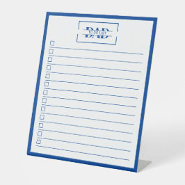 Dad Blue Monogram 10" x 12" To Do List Dry Erase