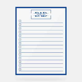 Dad Blue Monogram 18" x 24" To Do List Dry Erase