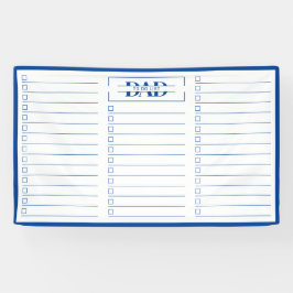 Dad Blue Monogram 3' x 5' To Do List Dry Erase