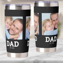 Dad Established Modern Black 3 Photo Insulated