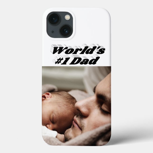Dad Photo black text  iPhone Case (Verso)