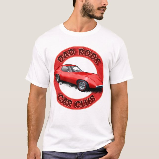 Dad Rods Car Club Red Banshee Car T-Shirt (Frente)