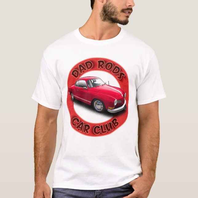Dad Rods Car Club Red Ghia Car T-Shirt (Frente)