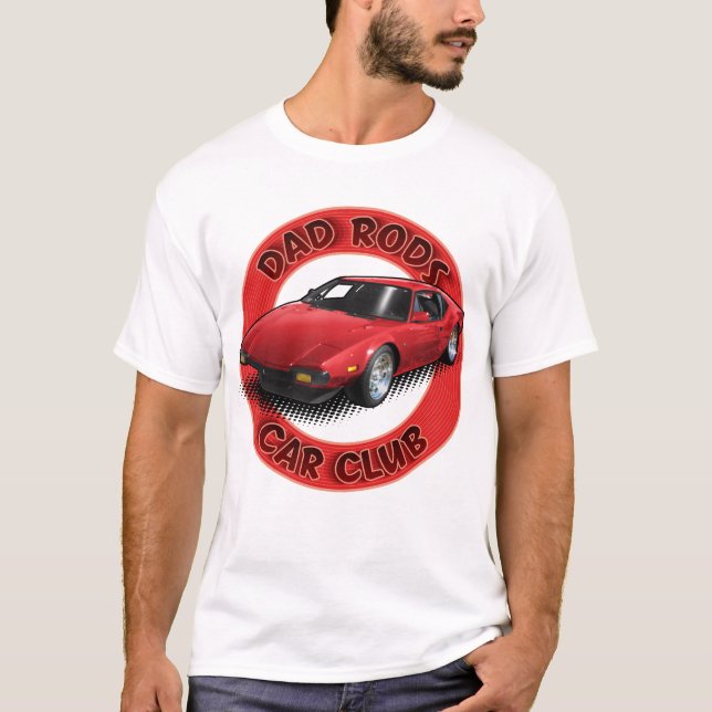 Dad Rods Car Club Red Pantera Car T-Shirt (Frente)