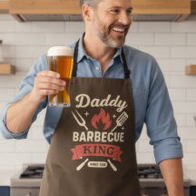 Daddy Barbecue King BBQ Apron for Dad