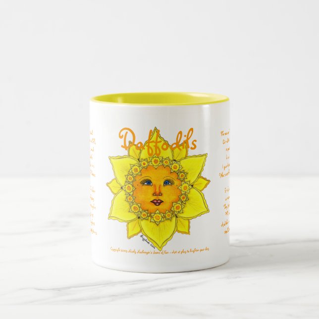Daffodil ensolarado - caneca de dois tons #4 (Centro)
