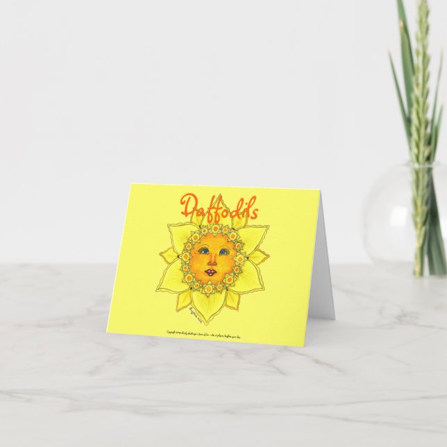 Daffodil ensolarado - cartão de nota (vazio) (Frente)
