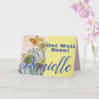 Daffodil Flower Consiga Bem Em Breve Cartão De Nom