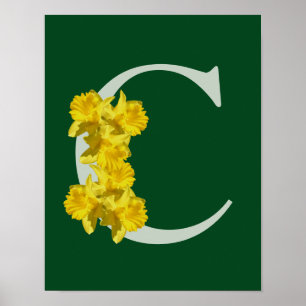 Daffodil Monograma Poster inicial C