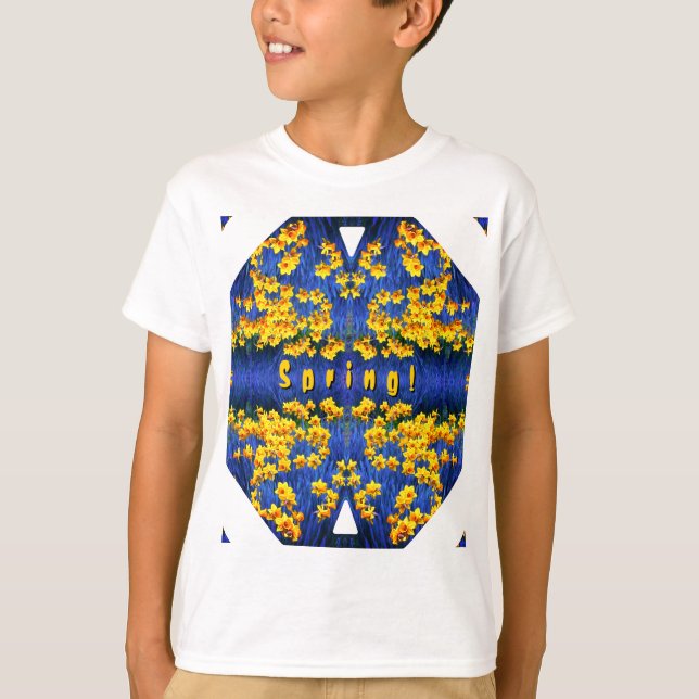 Daffodil Primavera Fantasy seu texto T-Shirt (Frente)