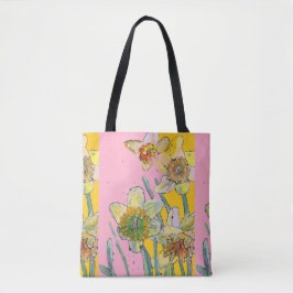 Daffodil Watercolor floral Damas Art Tote Bag