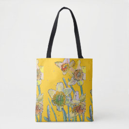 Daffodil Watercolor floral Damas Art Tote Bag